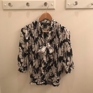 White House Black Market XS Blouse - Black & White